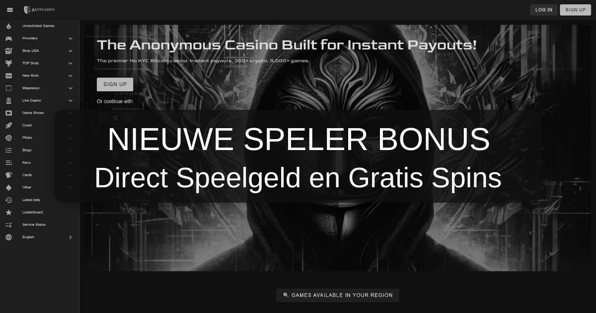 AnonCasino: livepoker en tafelspellen met dealer